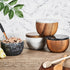 MarcZero Large Salt Box Spice Seasonings Keeper Pepper Container,Marble Base with Wooden Cover,Salt Cellar Big Capacity