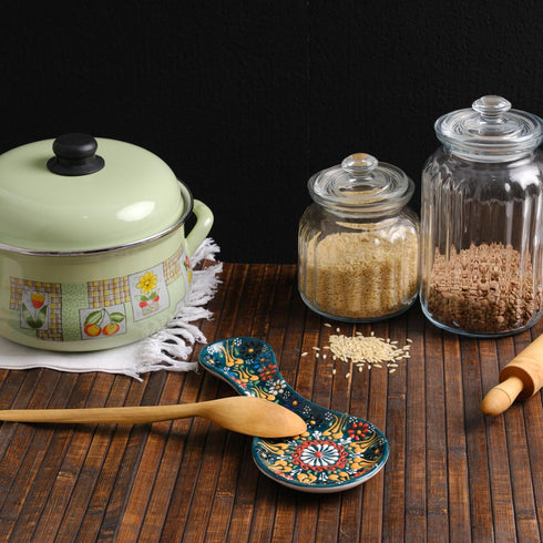 Handmade Spoon Rest, Ceramic Spoon Rest for Stove Top, 10" Dishwasher Safe Spoon Holder for Kitchen Counter,