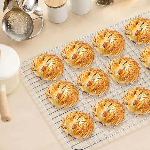 TeamFar Cooling Rack Set of 4, Stainless Steel Grid Cooking Roasting Racks for Baking Sheet Toaster Oven Pan