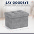 12 16 12, Ornavo Home Small Storage Ottoman Foldable Collapsible Rectangle Linen Ottoman Foot Rest Stool Seat