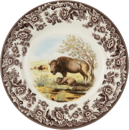 Spode Woodland Salad Plate, Bison 8” - Perfect for Thanksgiving and Special Occasions