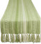DII Farmhouse Braided Stripe Table Runner Collection, 15x72, Antique Green