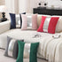 TAOSON Pack 2 2020 Inch of Velvet Decorative Throw Pillow Covers Dark Grey Patchwork with Silver Striped Leather Pillow