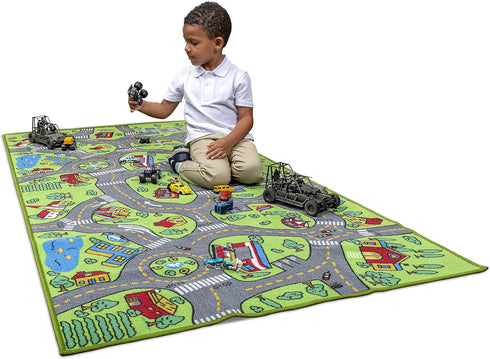 Amy & Delle 80" 40" Kids Rugs Carpet Giant Large x Playmat City Life - Learn & Have Fun Safe! Children's Educational