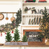 Winlyn 3 Pack Mini Canadian Pine Trees with Wood Bases, Artificial Miniature Christmas Trees for Holiday Decoration