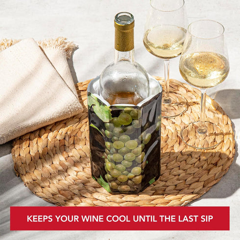 Vacu Vin Active Wine Cooler - Flexible Insulated Chiller for Standard Size Bottles, Premium Design