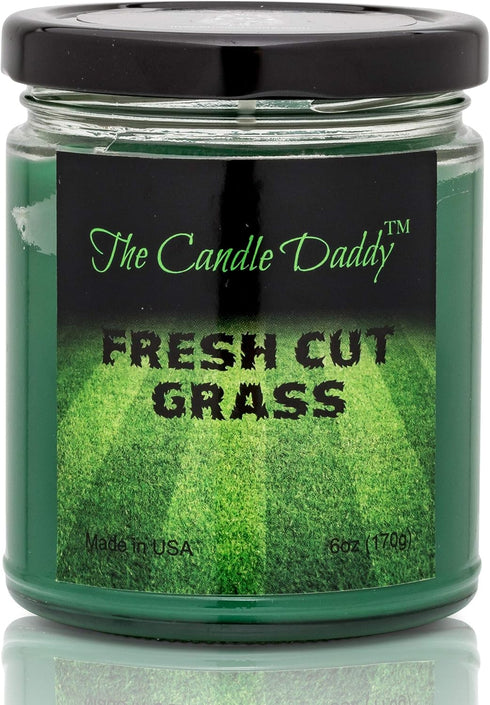 Fresh Cut Grass Candle - 6 oz Jar Candle with up to 40 Hour Burn Time