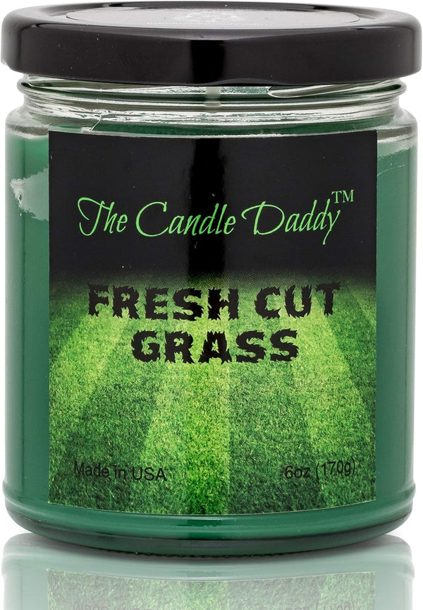 Fresh Cut Grass Candle - 6 oz Jar Candle with up to 40 Hour Burn Time