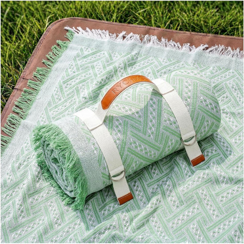 2 in 1 Extra Large Outdoor Picnic Mat Woven Summer Throw Blanket