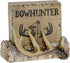 Pine Ridge Home Antler Wood Log Coaster Set with Holder - Absorbent Cabin Lodge Decor for Hunter Men