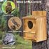 9" 14.5") Screech Owl House, Owl Bird Box Large Handmade Wooden Circular Opening Screech Box for Outside with Mounting
