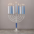 Rite Lite Classic Chanukah Menorah with Hammered Accents, Black & Silver - Hanukah Menorah (Blue & Silver)