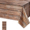 Tatuo Natural Wood Grain Tablecloths, Rustic Plastic Table Covers for 54 x 108 Inch Rectangle Table, Brown