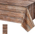 Tatuo Natural Wood Grain Tablecloths, Rustic Plastic Table Covers for 54 x 108 Inch Rectangle Table, Brown