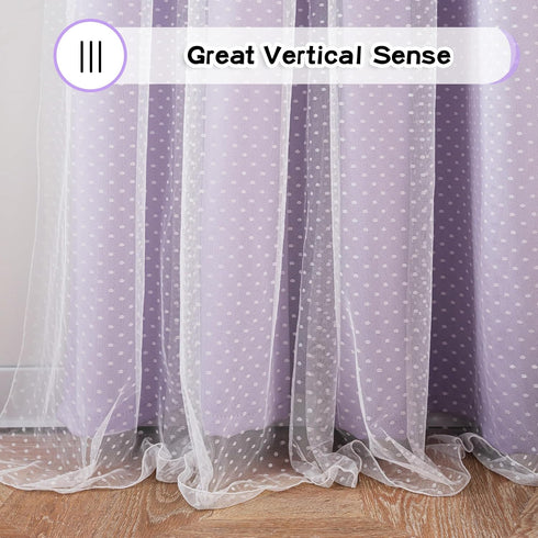 63 inch Grommet 52" 2 MYSKY HOME Lilac Blackout Short Curtains Long for Bedroom Girls & Nursery Kids Purple Lavender