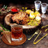 Mini Forks Cocktail Toothpicks Set for Wedding Party, Includes Tongs, Disposable Appetizer Forks, Gold, 184 Pcs