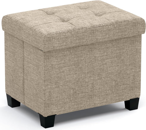 600 LB, 12 16 12, Ornavo Home Storage Ottoman Small Rectangle Ottoman with Legs, Foot Rest Stool Seat, Load up