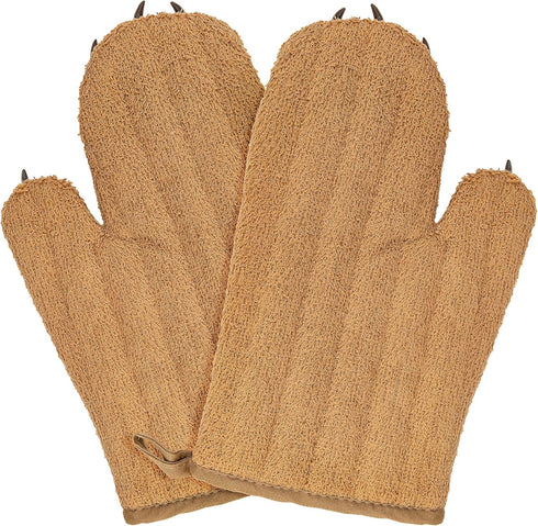 Fairly Odd Novelties FON-10278 Bear Oven Mitts Set Funny and Cute Kitchen Mittens/Potholders for Baking Christmas or Everyday Cooking Gloves, One Size Brown by Fairly Odd Novelties