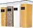 Vtopmart 4pc Airtight Pasta Storage Containers, 2.8L, BPA Free, Black for Kitchen Organization