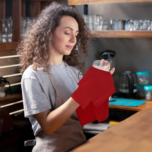 Utopia Home 24 Pack Red Cloth Napkins 17x17 Inches, 100% Polyester, Washable and Reusable for Parties, Weddings, Dinners