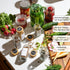 24-Piece Set Spice Jars by Le'raze: Glass Jars with Bamboo Lids, Labels & Funnel, Airtight Kitchen Storage