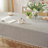 55 86 Inch) meioro Tablecloth Striped Fringe Table Cloth Rectangular Tablecloths Cotton Blend Table Cover for Dining
