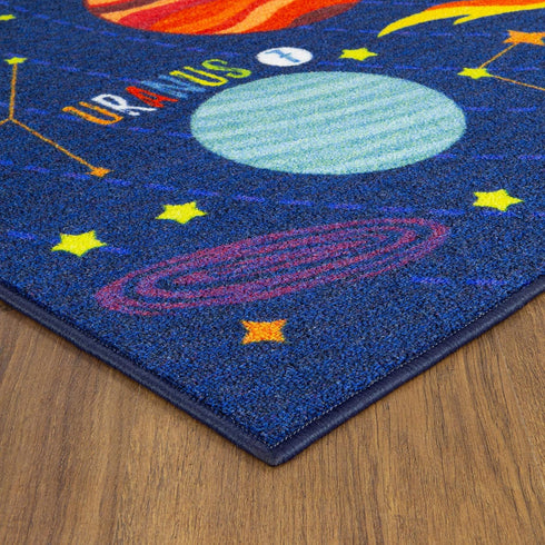 3x5 KC Cubs Outer Space Solar System Toy Car Road Rug Educational Play Mat Carpet for Kids, Toddlers, Nursery