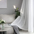 Home Brilliant Striped White Sheer Curtains, 84 Inches Long, Lace Voile Window Treatment, 2 Panels, 54" X 84"
