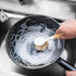 2 Pack Kitchen Dish Brushes, Bamboo Handle Dish Scrubber with Built-in Scraper for Kitchen Sink Cleaning Tools