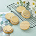 Sawysine Yogurt Jar Lids Set, Reusable Bamboo Wooden Round Canning Lids with Silicone Sealing Rings - 4 Pack