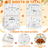 12Pcs R HORSE Thanksgiving Coloring Placemats - Disposable Paper Coloring Table Mats, Fun Turkey Dinner Place Mats
