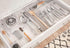 Spectrum Diversified Modern Kitchen Cutlery Organizer Tray, Hexa Drawer, 6 x 12, Clear Frost