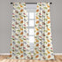 Ambesonne Cartoon Animal Window Curtains, 2-Panel Set with Rod Pocket, Savannah Lion Crocodile Pattern, 28" x 63",
