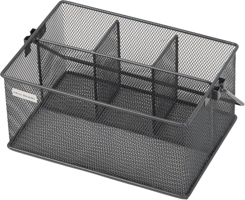 Mind Reader Utensil Holder, Metal Mesh Cutlery Organizer Caddy for Kitchen, 10"L x 7"W x 4.75"H, Gray