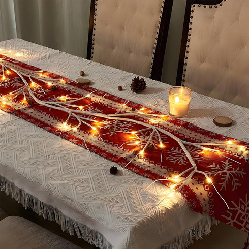 Tomanwai 6FT 48 Lighted Birch Garland LED Battery Operated with Timer for Christmas Fireplace Mantle Table Decoration