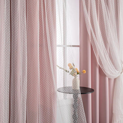 MYSKY HOME Pink Blackout Curtains for Girls Bedroom & Nursery Kids Blush