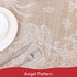 WUBODTI Christmas White Lace Rectangular Tablecloths, Floral Embroidered Angel Pattern, 60W x 84L for Baby Showers &