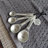 Amazing Woman Measuring Spoon Set, Decorative Kitchen Accessories, 4 Spoons, Engraved Pewter and Silver Enamel
