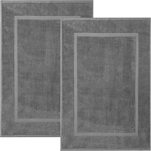 Bath Mat Floor Towel Set, Absorbent Cotton Hotel Spa Shower Mats, Pack of 2, 22"x34"