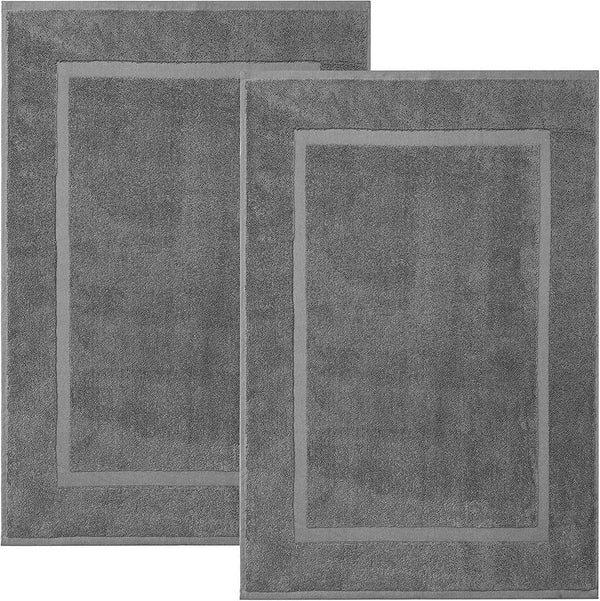 Bath Mat Floor Towel Set, Absorbent Cotton Hotel Spa Shower Mats, Pack of 2, 22"x34"