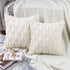 MADIZZ Set of 2 Soft Plush Short Wool Velvet Decorative Throw Pillow Covers 12x12 inch, Beige Luxury Cushion Cases