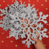 Silver Snowflake Ornaments, 6 Pack Large Plastic Christmas Decorations for Winter Wonderland Tree