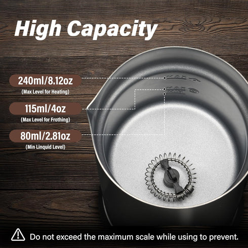 YSSOA Electric Milk Frother, 4-in-1 Automatic Battery Operated Whisk Drink Mixer for Coffee, Frappe, Latte, Matcha, Hot