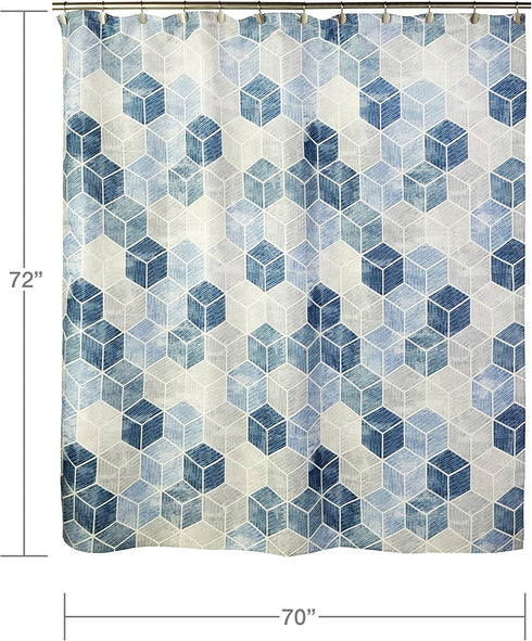 SKL Home Cubes Shower Curtain in Blue
