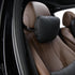 Leather,11.8x7.5,Plant-Based fillable(Black,1p) Genuine Leather Car Neck Pillow for headrest,Support Drive Seats Head