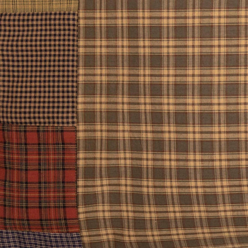 VHC Brands Set of 2 Rustic Bedding Ridge Cotton Patchwork Plaid Standard Pillow Cases, Cedar Green