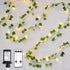 KASZOO 33FT 100 LED Ivy Vine Lights - PVC Plug in Leaf