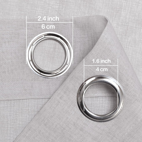DWCN Ombre Sheer Curtains - Faux Linen Gradient Semi Voile Grommet Top Drapes, Set of 2 Panels, 52 x 54 Inch