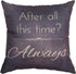 Retro Vintage Motivational Sign - After All This Time Always Inspirational Quote Throw Pillow Case (Gray Brown, 18" x