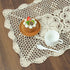 kilofly Crochet Cotton Lace Table Placemats Doilies Set, 2pc, Oblong, Beige, 15 x 23 inch
